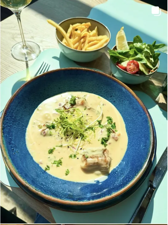 Gegrilde gamba's met zeekraal